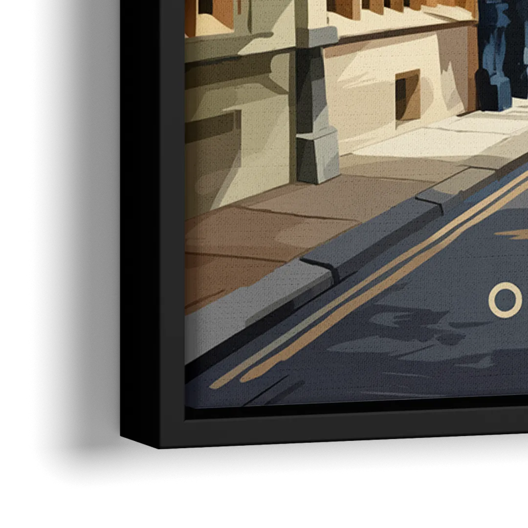 Oxford Historic Streets - Close-Up Black Frame Canvas