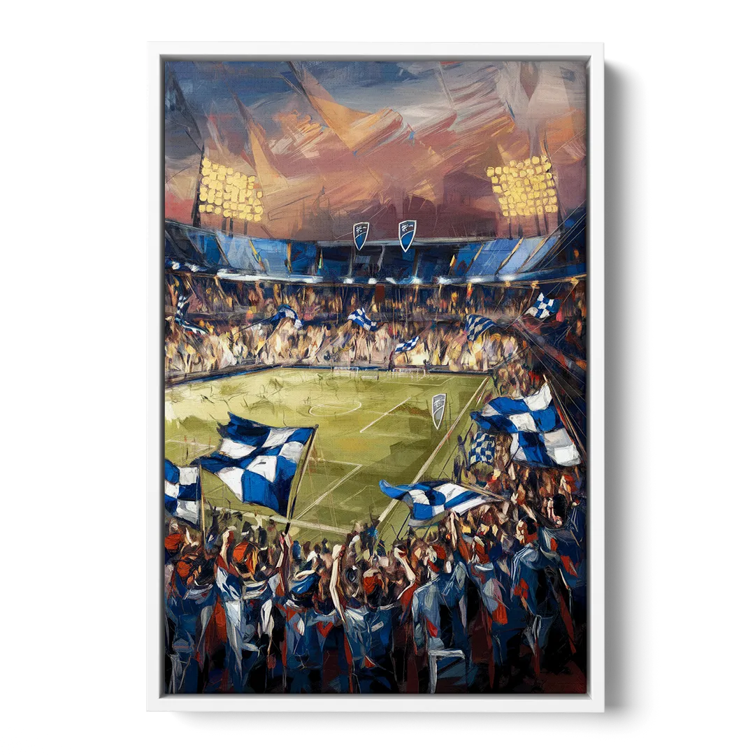 Kansas City Sporting KC Tribute - White Frame Canvas