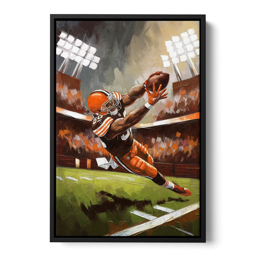 Cleveland Browns Fans in Action - Black Frame Canvas