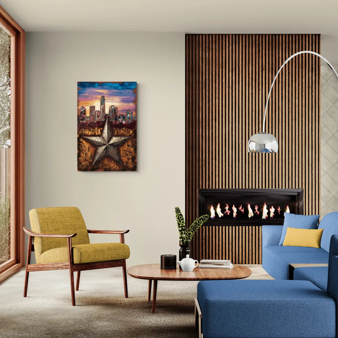 Austin Texas Stars - Canvas Wall Art Living Room