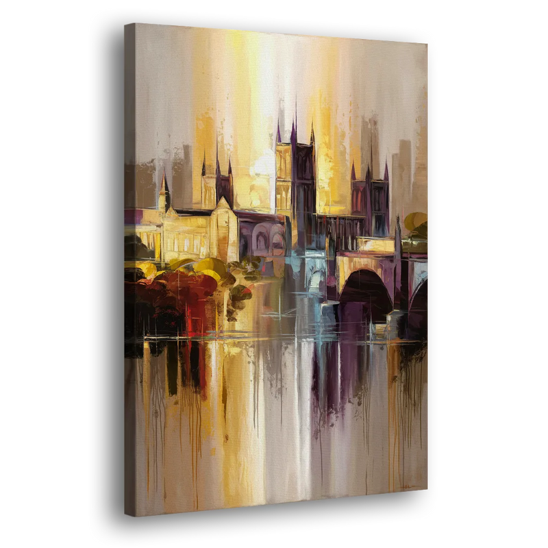 Durham Cityscape Reflection - Canvas Print Art Sides