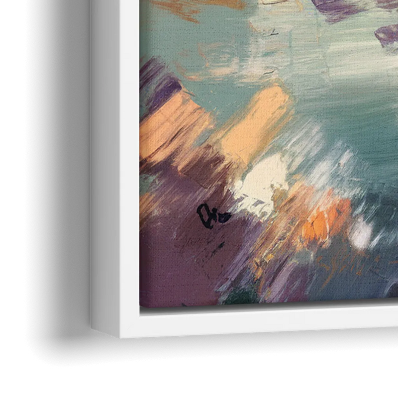 Philadelphia Skyline Reflections - Close-Up White Frame Canvas