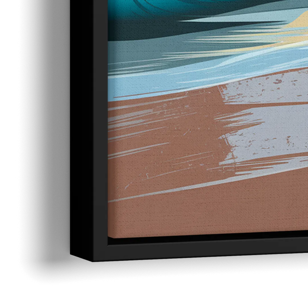 Corona Beach Vibes - Close-Up Black Frame Canvas
