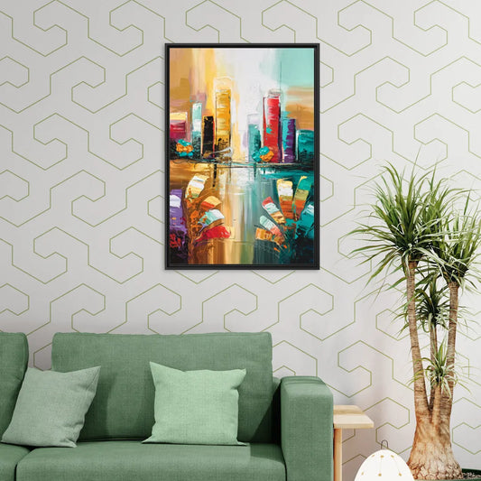 Grand Rapids Artistic City Vibes - Living Room Black Frame Canvas