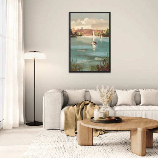 Madison Lake Mendota Serenity - Living Room Black Frame Canvas