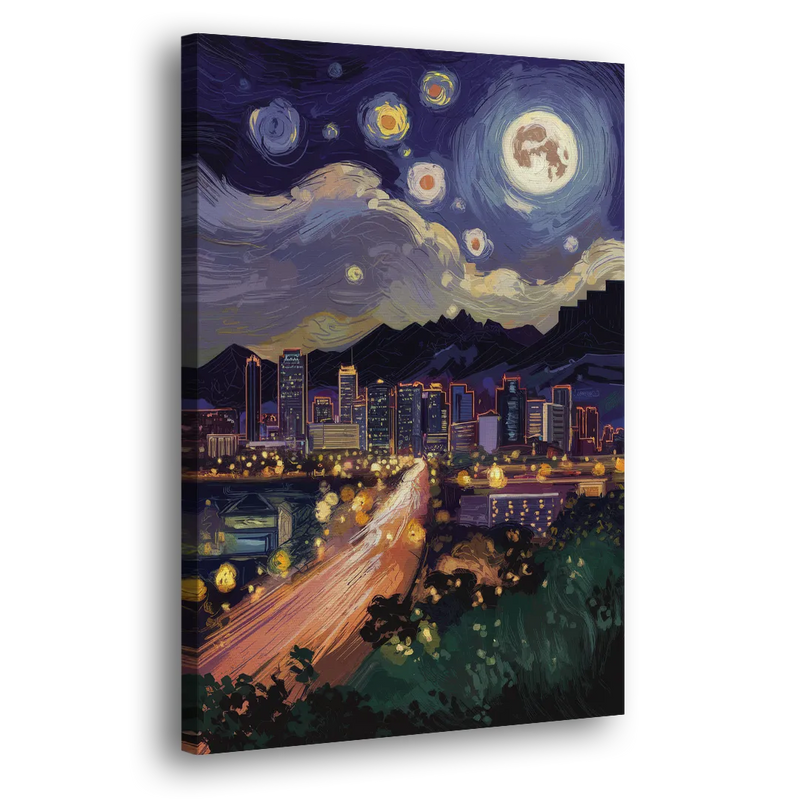 Phoenix Arizona Nightscape - Canvas Print Art Sides