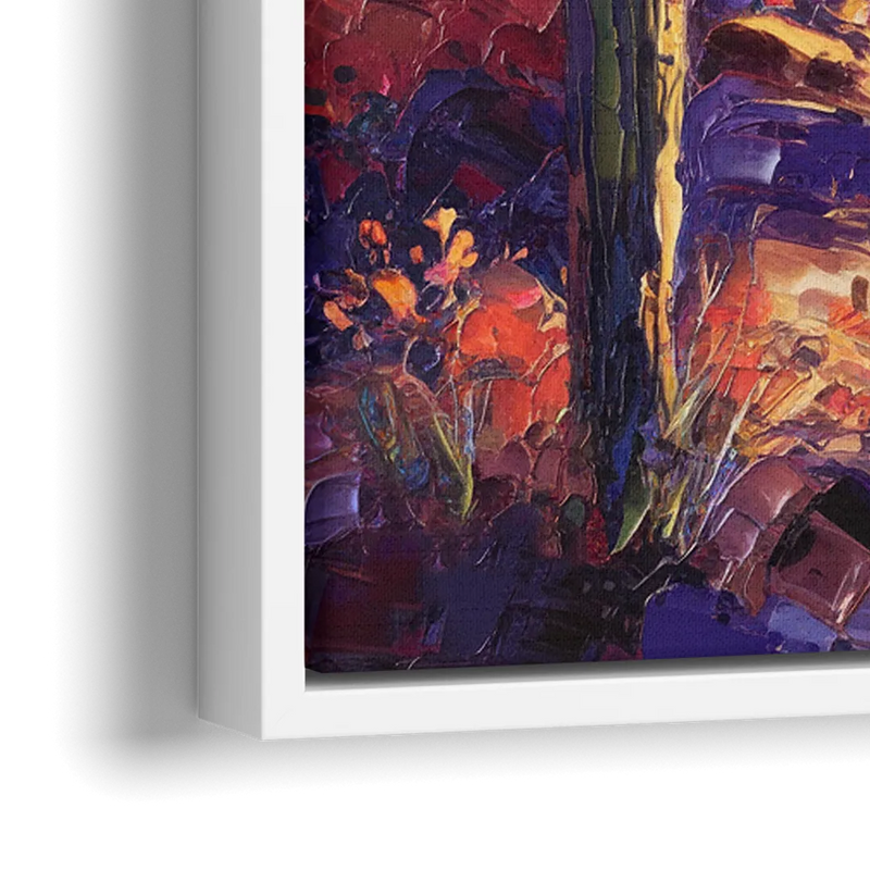 Phoenix Arizona Scenic Views - Close-Up White Frame Canvas