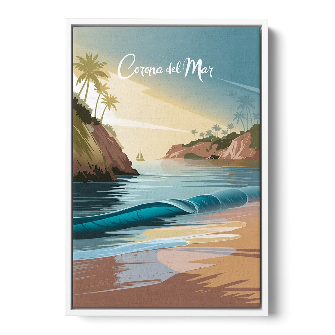 Corona Beach Vibes - White Frame Canvas