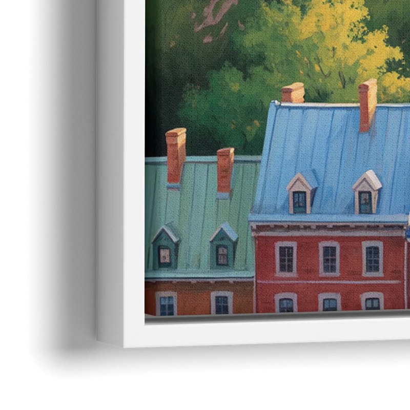 Quebec Fortress Walls - Close-Up White Frame Canvas