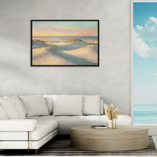 Myrtle Beach Sand Dunes Serenity - Living Room Black Frame Canvas