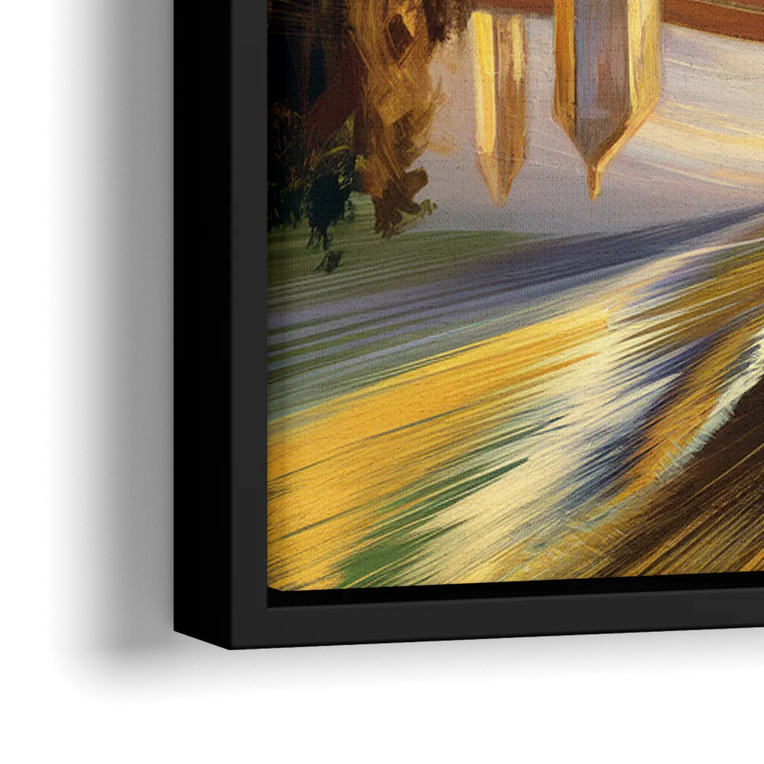 Riverside Historic Bridges - Close-Up Black Frame Canvas