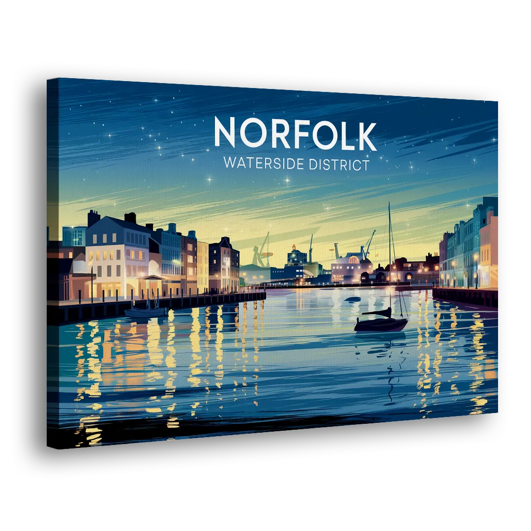 Norfolk Waterside District - Canvas Print Art Sides