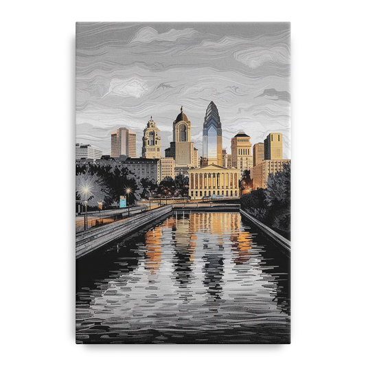 Philadelphia Black and White - Canvas Wall Art