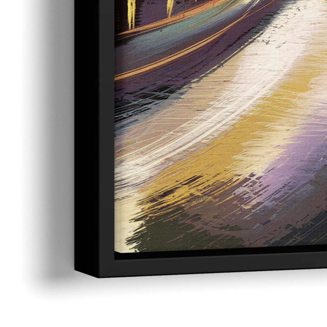 Mobile Downtown Aesthetic - Close-Up Black Frame Canvas