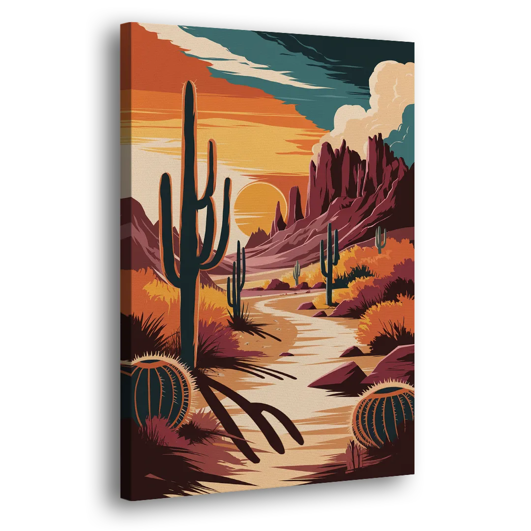 Tombstone Desert Sunset - Canvas Print Art Sides