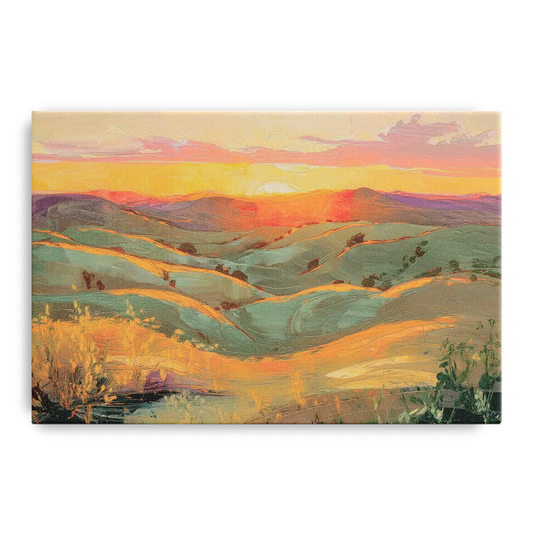 Bisbee Sunset Over Hills - Canvas Wall Art