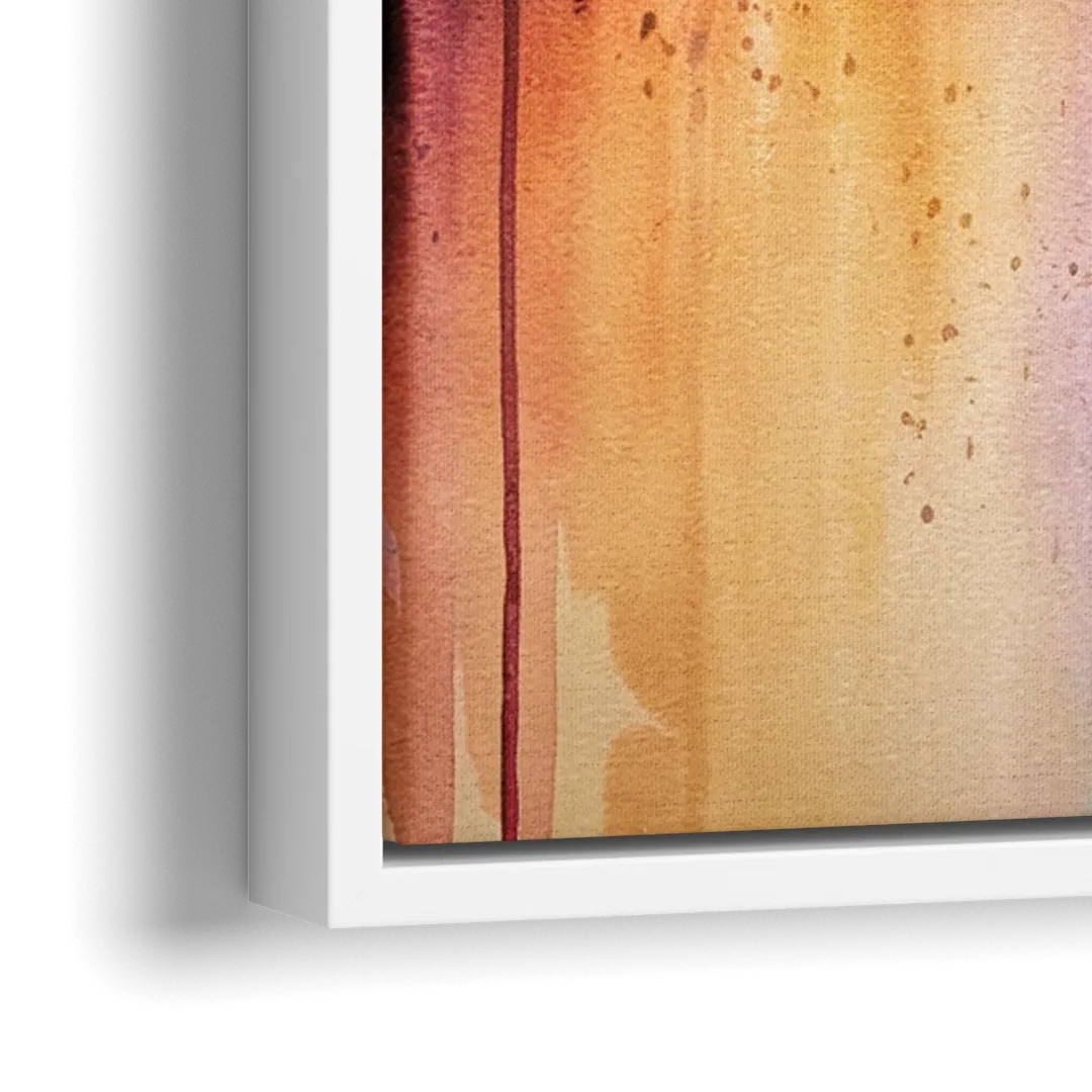 Oakland Skyline Sunset - Close-Up White Frame Canvas