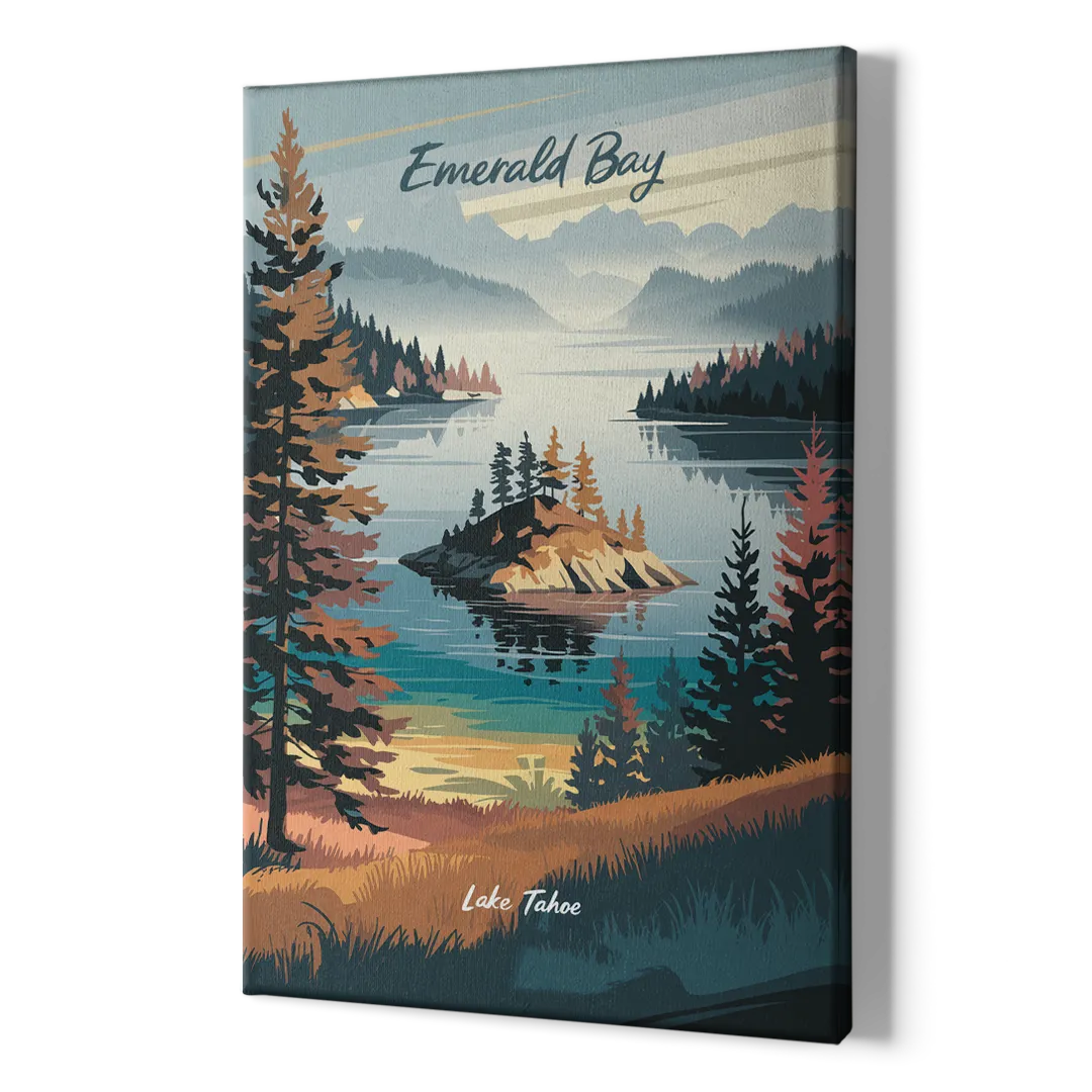 Lake Tahoe Emerald Bay View - Canvas Print Art Sides