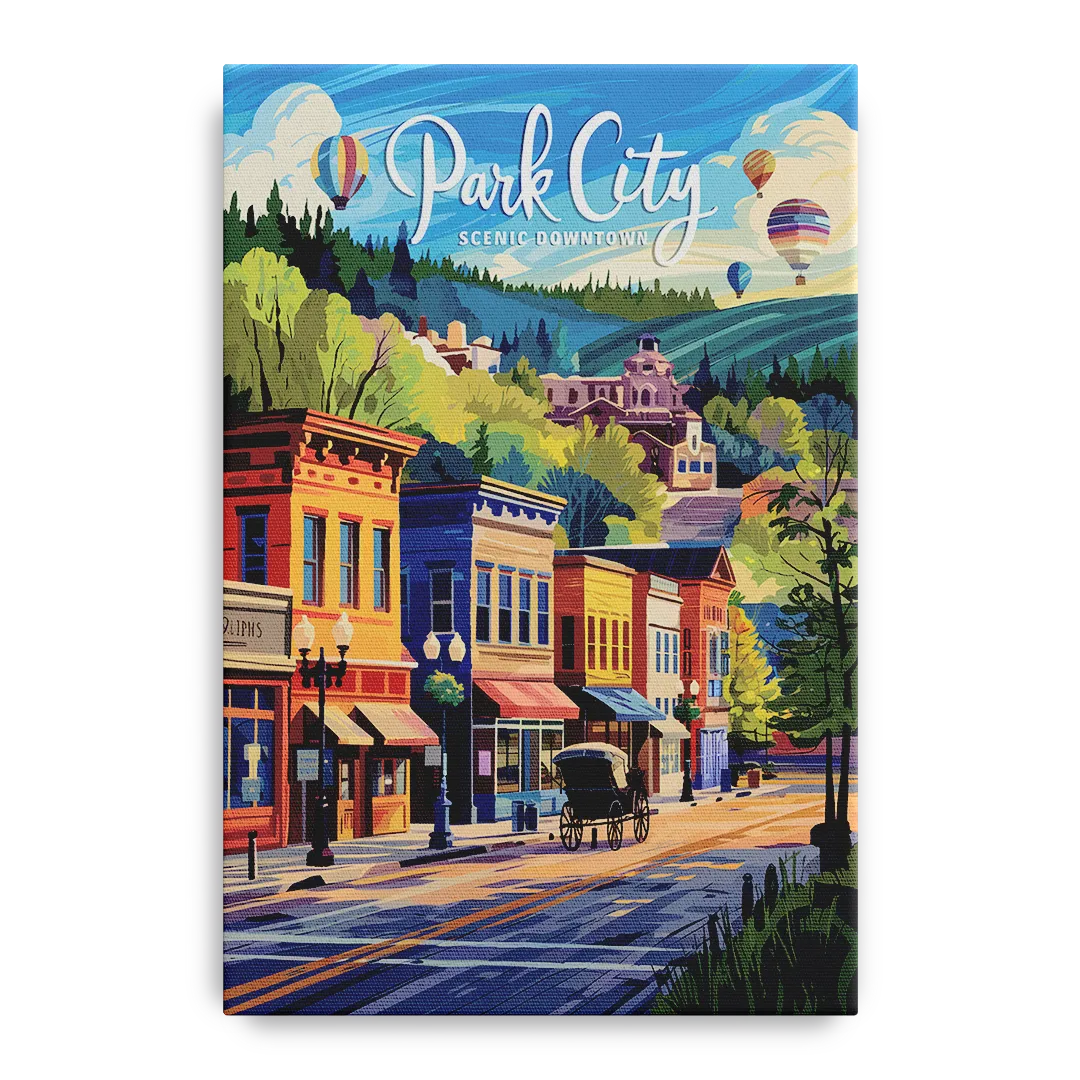 Park City Scenic Downtown - Canvas Wall Art