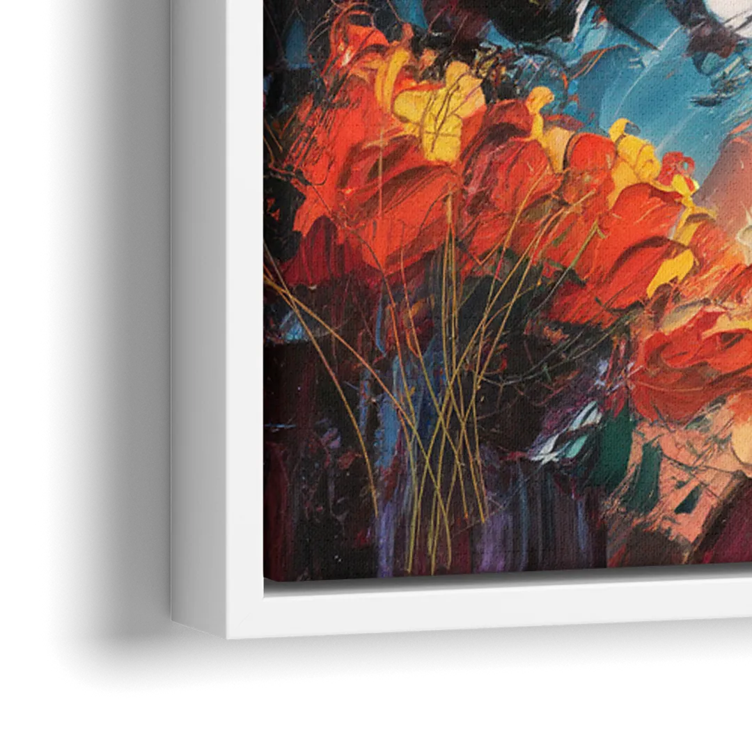 Phoenix Mountain Horizon - Close-Up White Frame Canvas