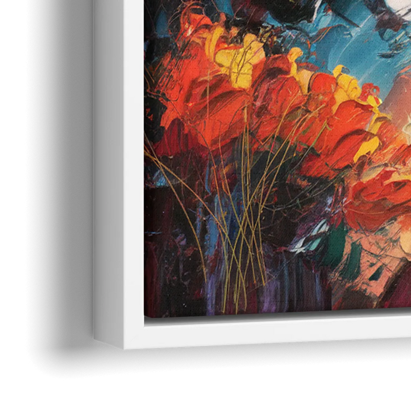 Phoenix Mountain Horizon - Close-Up White Frame Canvas