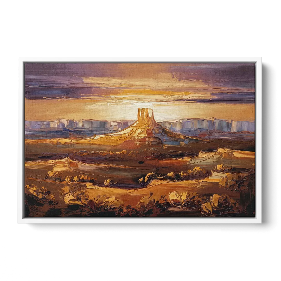 Mesa Sunlit Horizons - White Frame Canvas
