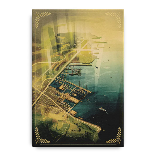 Seattle Map Vintage Style - Canvas Wall Art