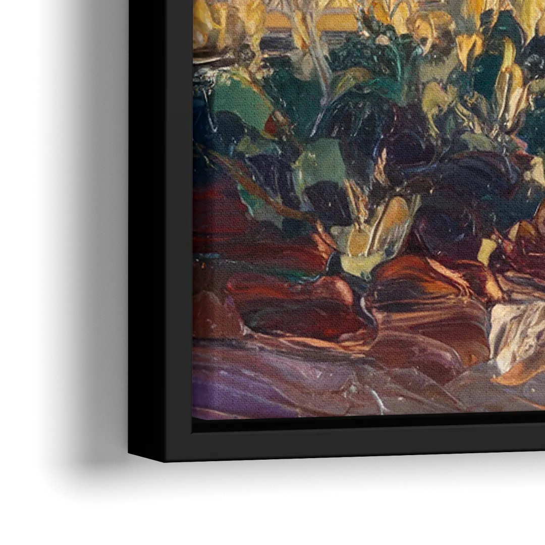 Santa Fe Sunset Landscape - Close-Up Black Frame Canvas