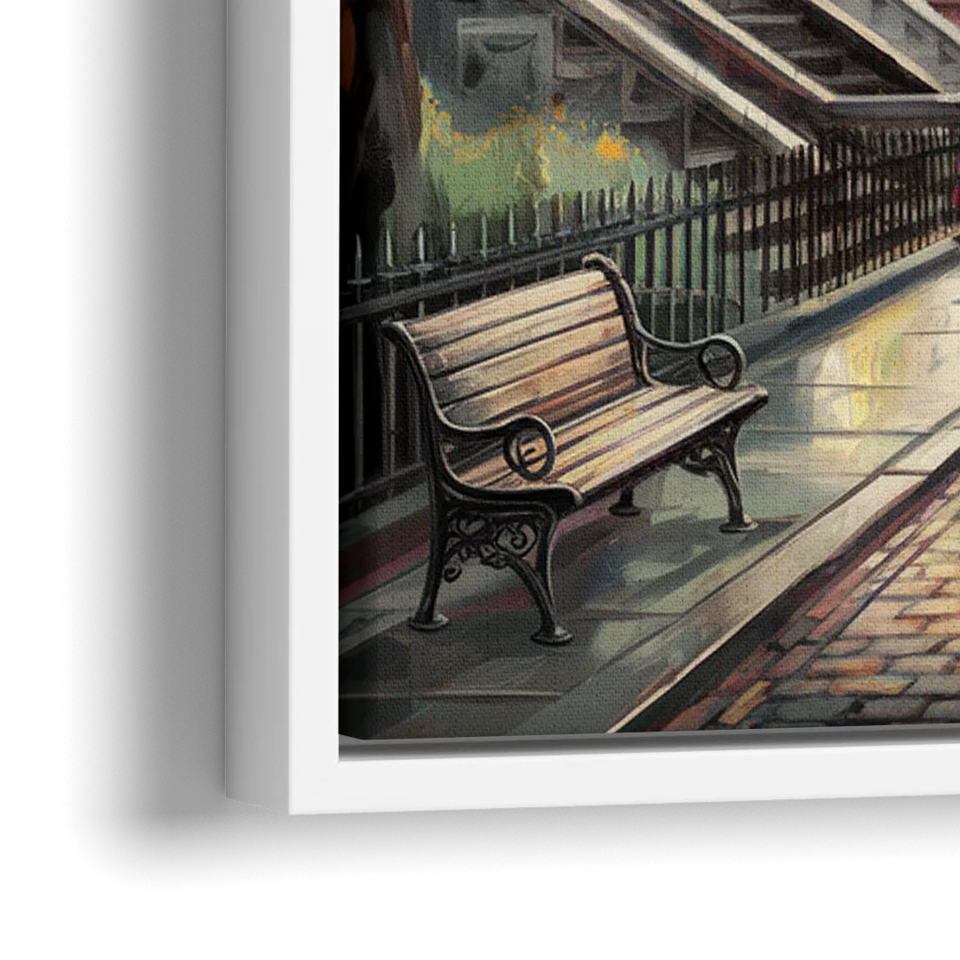 Boston Historic Neighborhoods - Close-Up White Frame Canvas