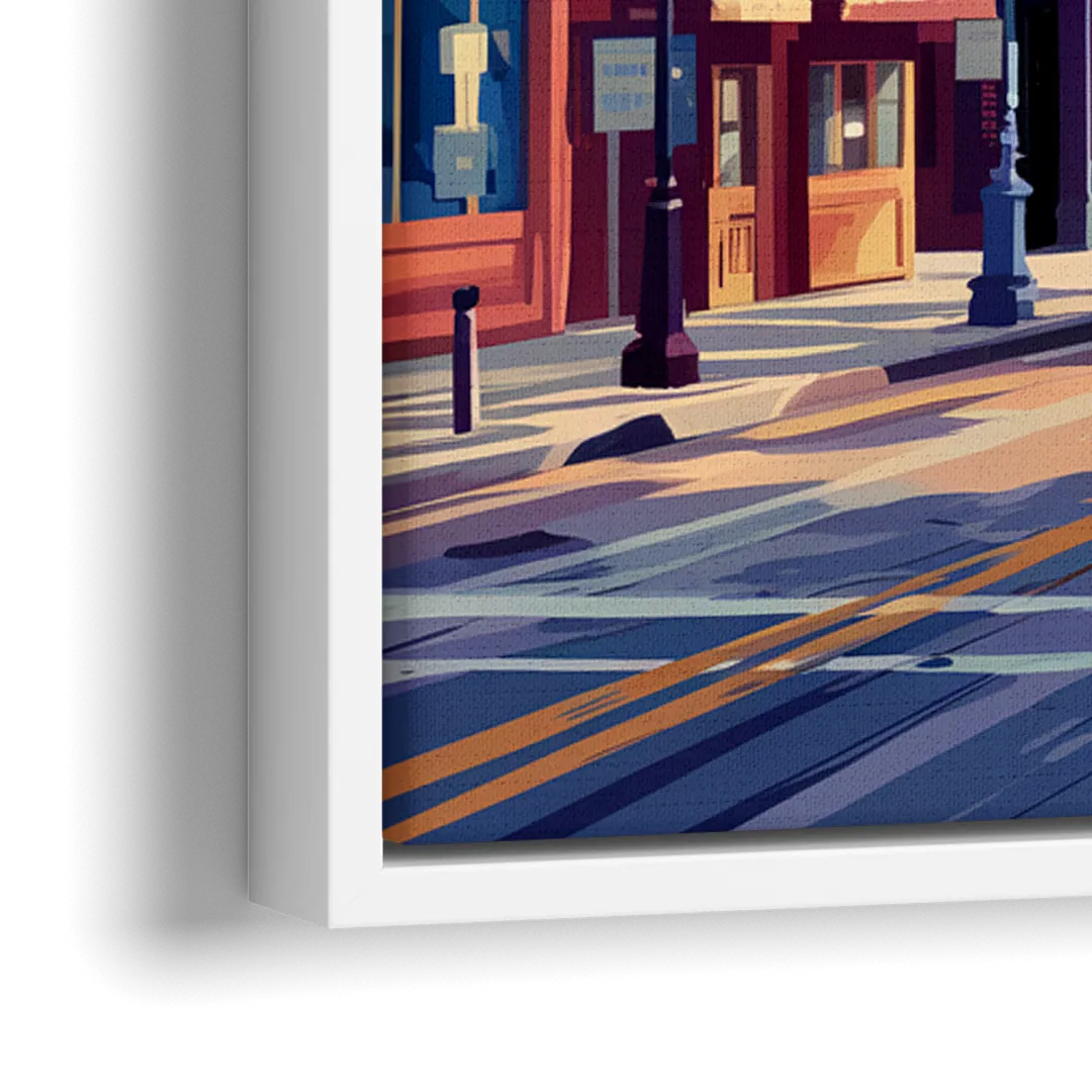 Park City Scenic Downtown - Close-Up White Frame Canvas