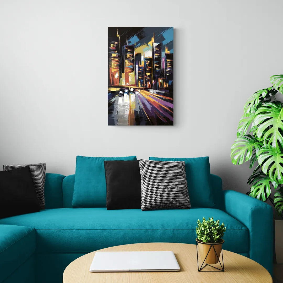 Plano Nightlife Glow - Canvas Wall Art Living Room