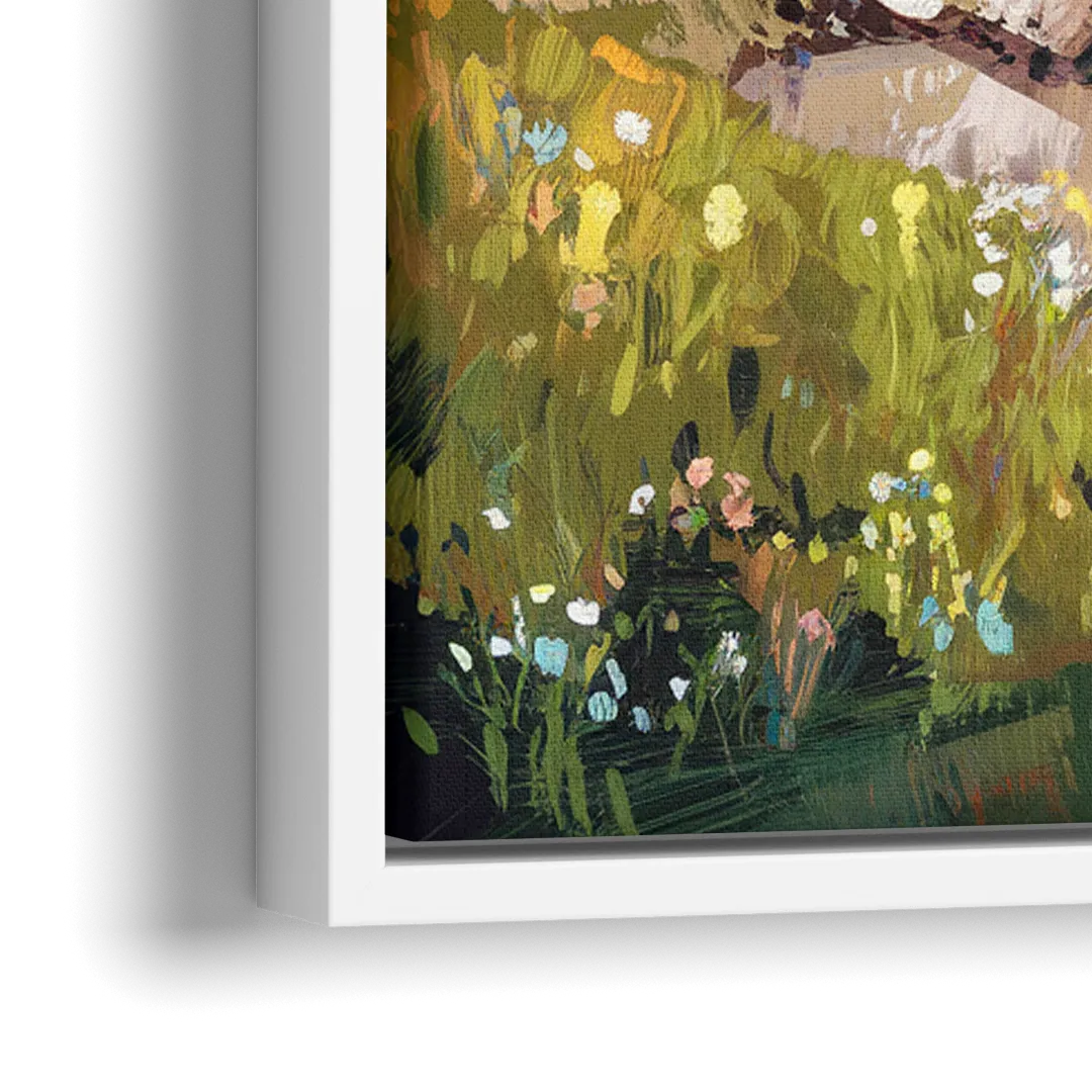 Galveston Lighthouse View - Close-Up White Frame Canvas