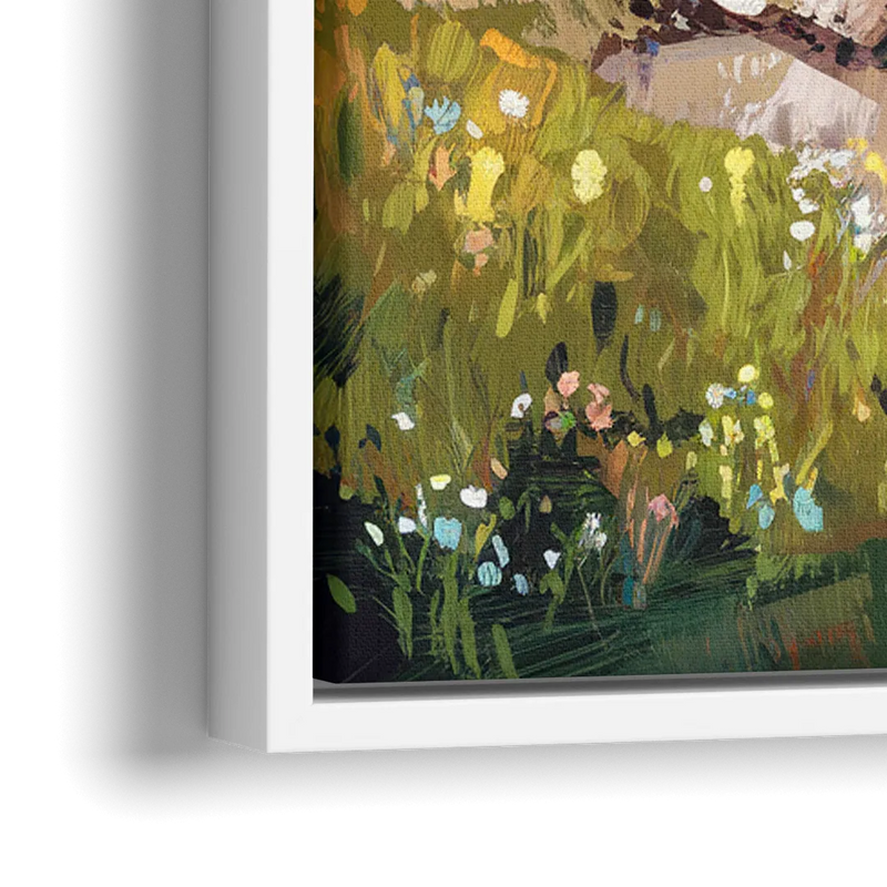 Galveston Lighthouse View - Close-Up White Frame Canvas