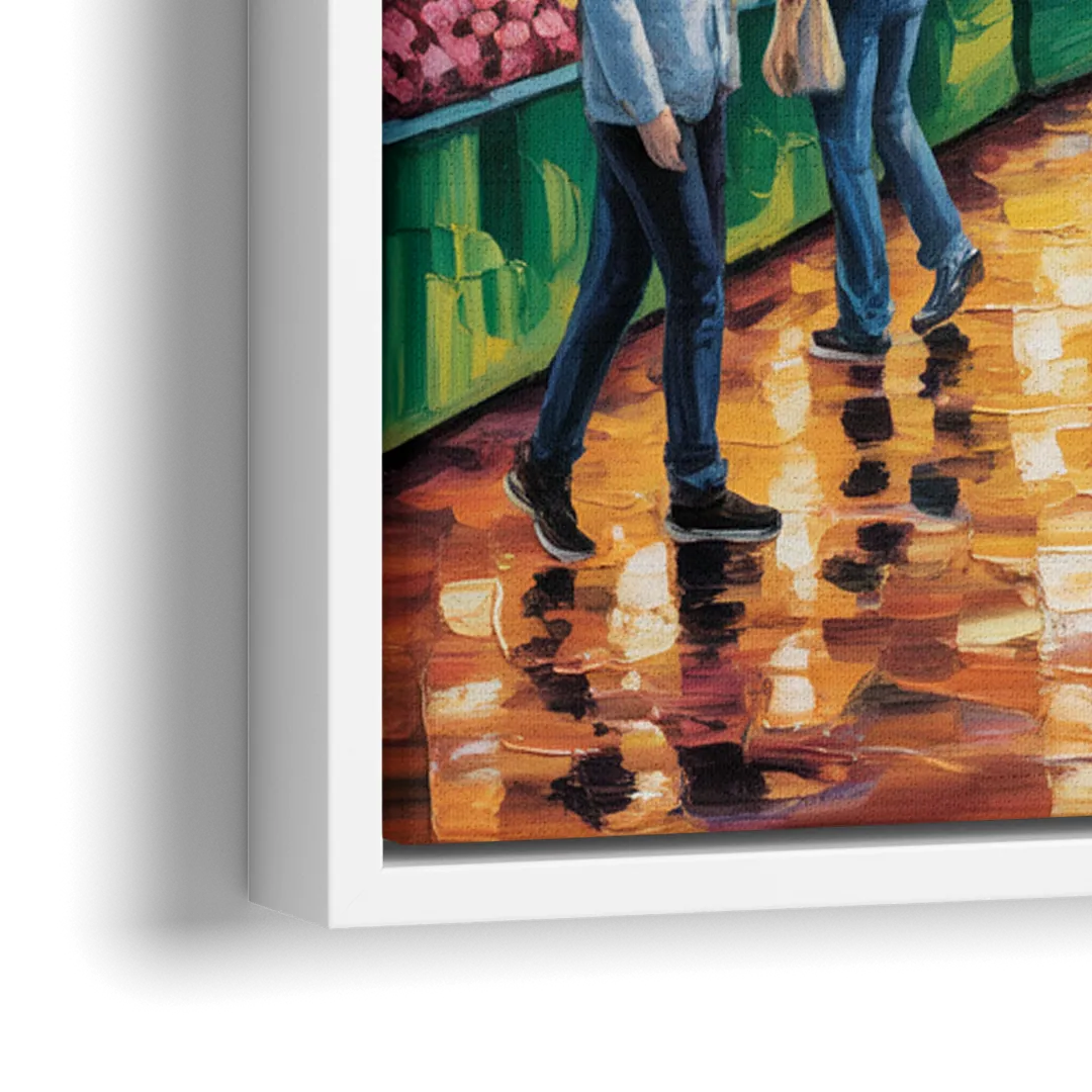 St Lawrence Market Scene - Close-Up White Frame Canvas