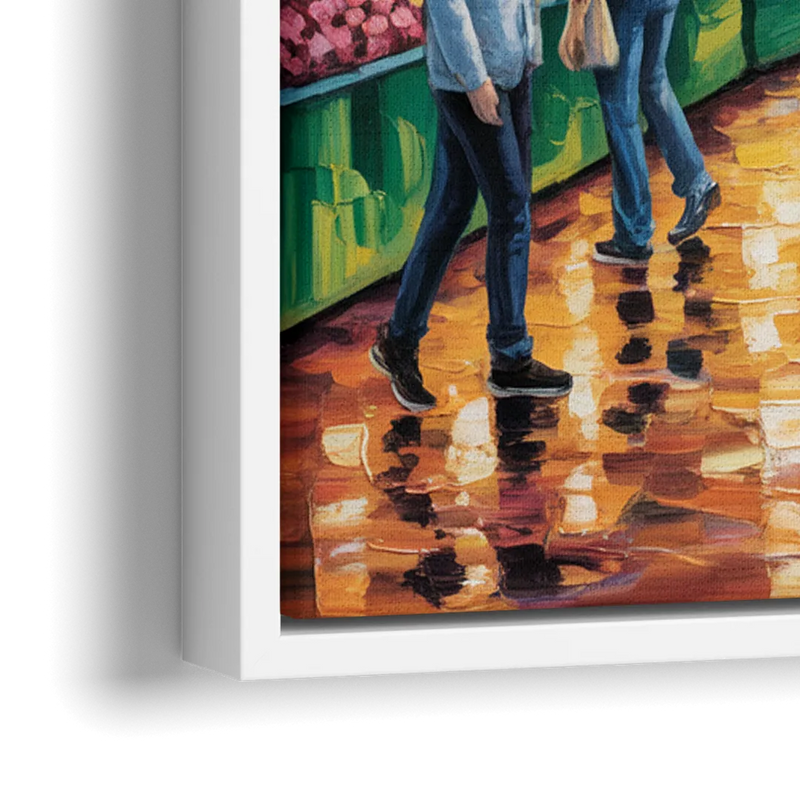 St Lawrence Market Scene - Close-Up White Frame Canvas