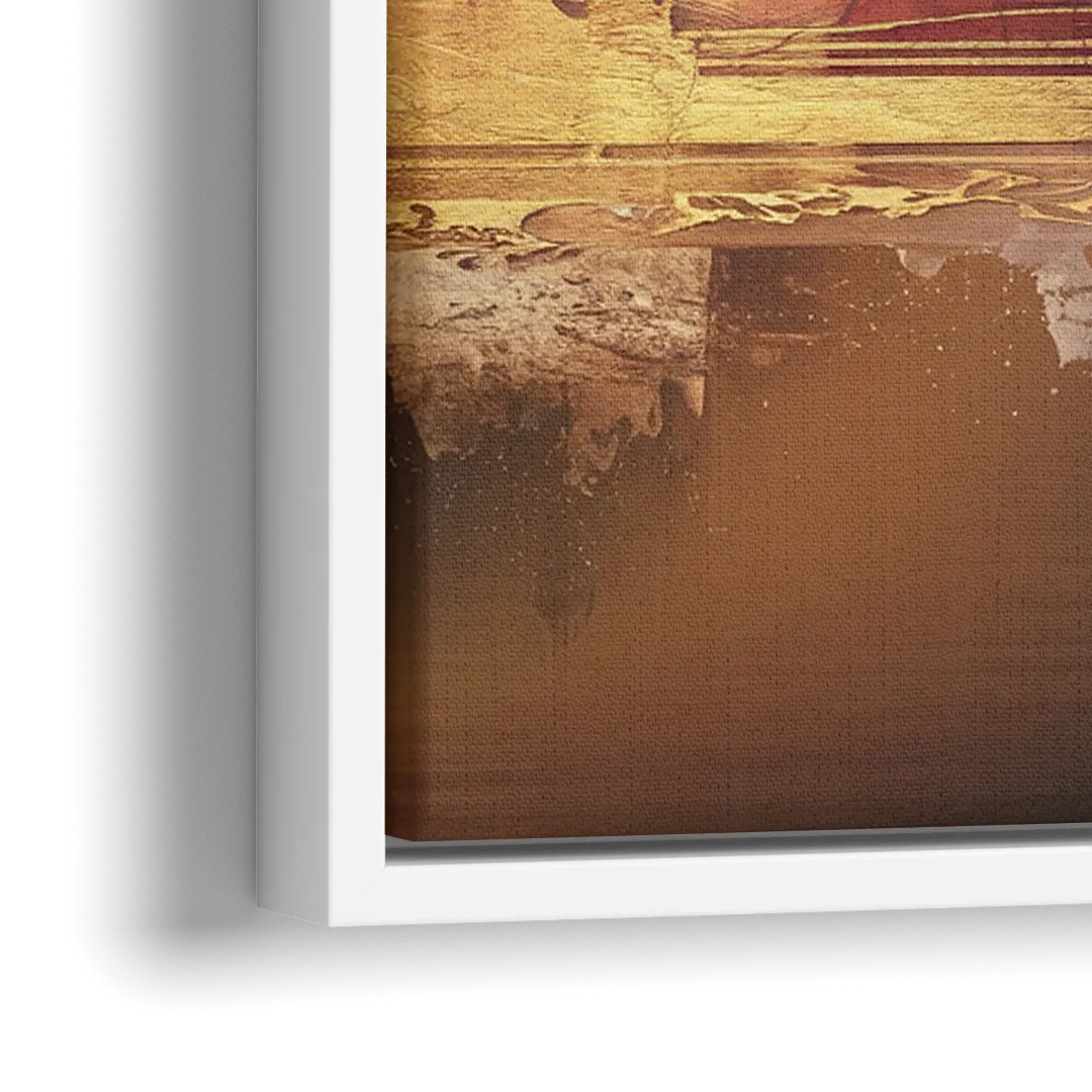 Omaha City Skyline - Close-Up White Frame Canvas