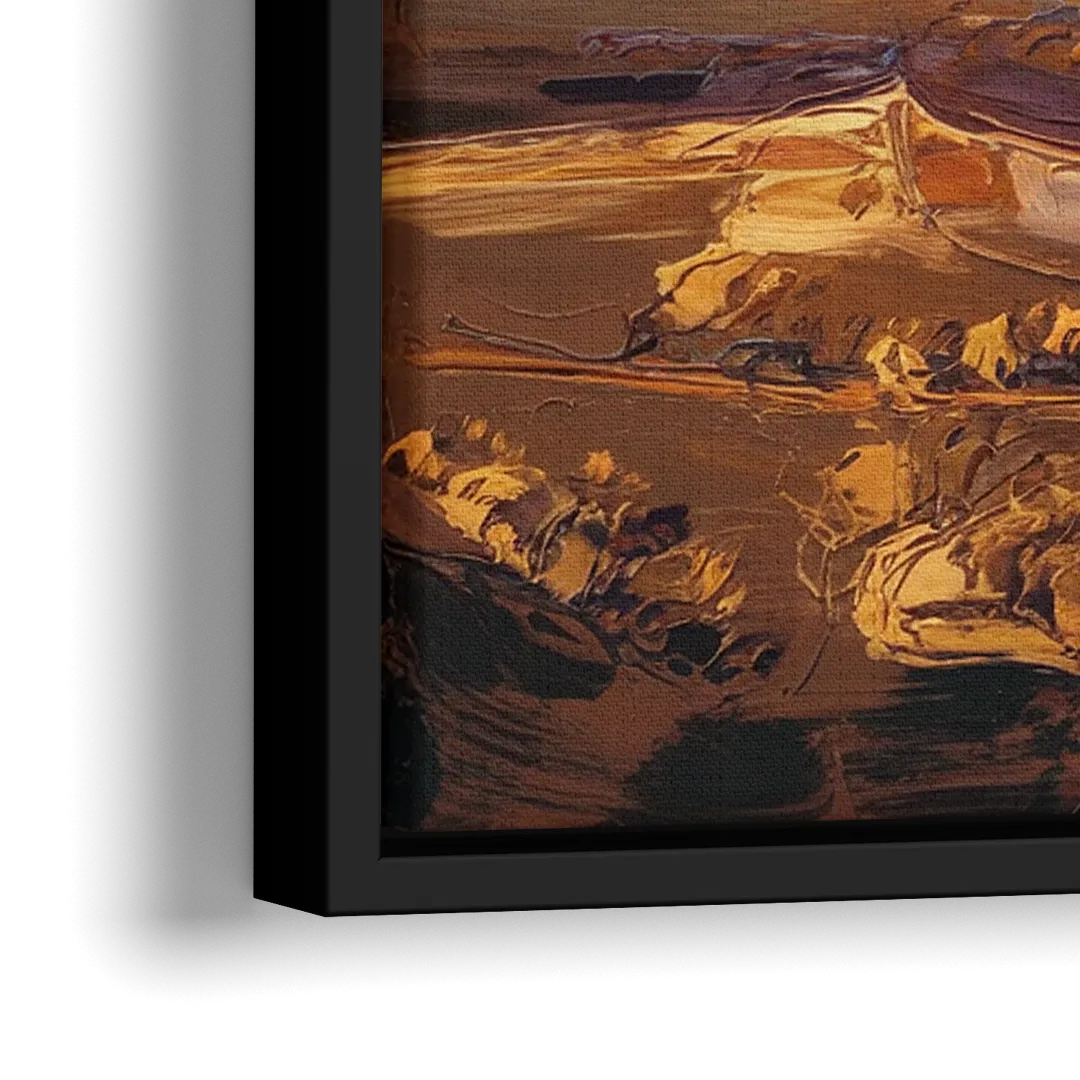 Mesa Sunlit Horizons - Close-Up Black Frame Canvas