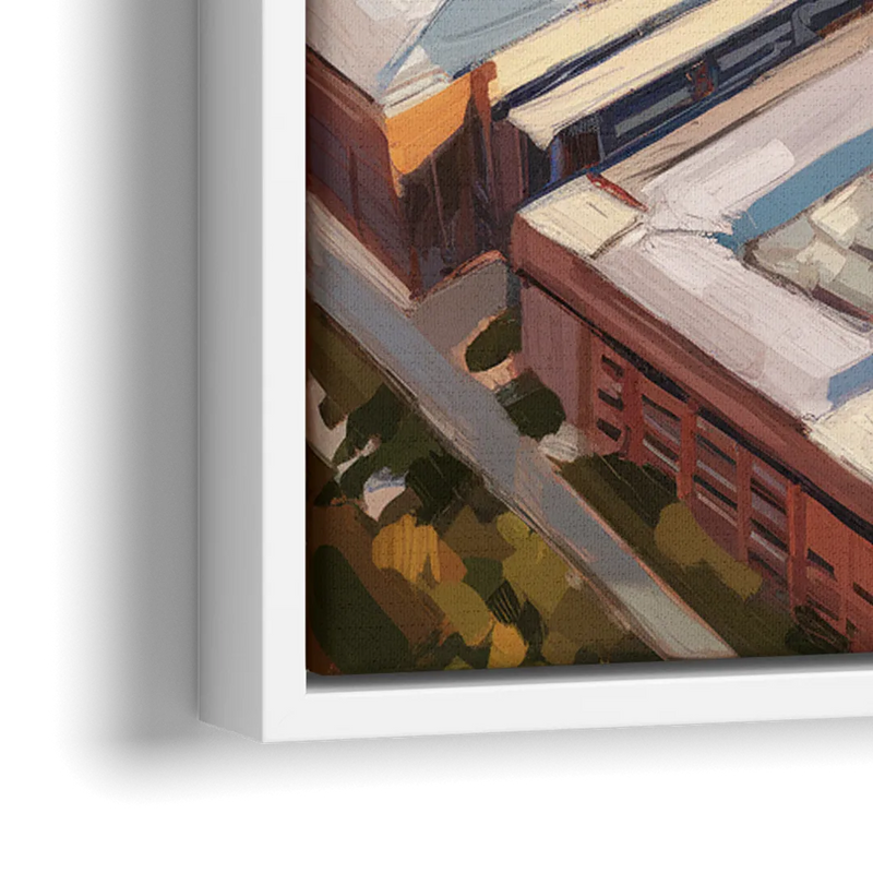 Cincinnati University Campus Highlights - Close-Up White Frame Canvas