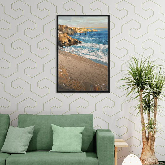 La Jolla Golden Coast - Living Room Black Frame Canvas
