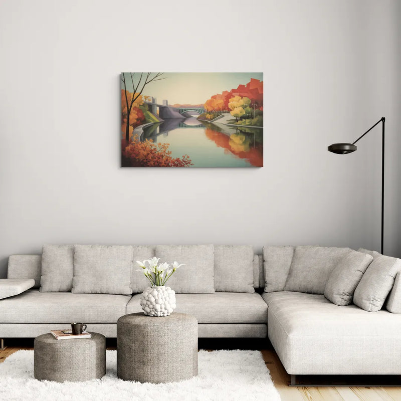 Niagara Parkway Autumn Scenic - Canvas Wall Art Living Room