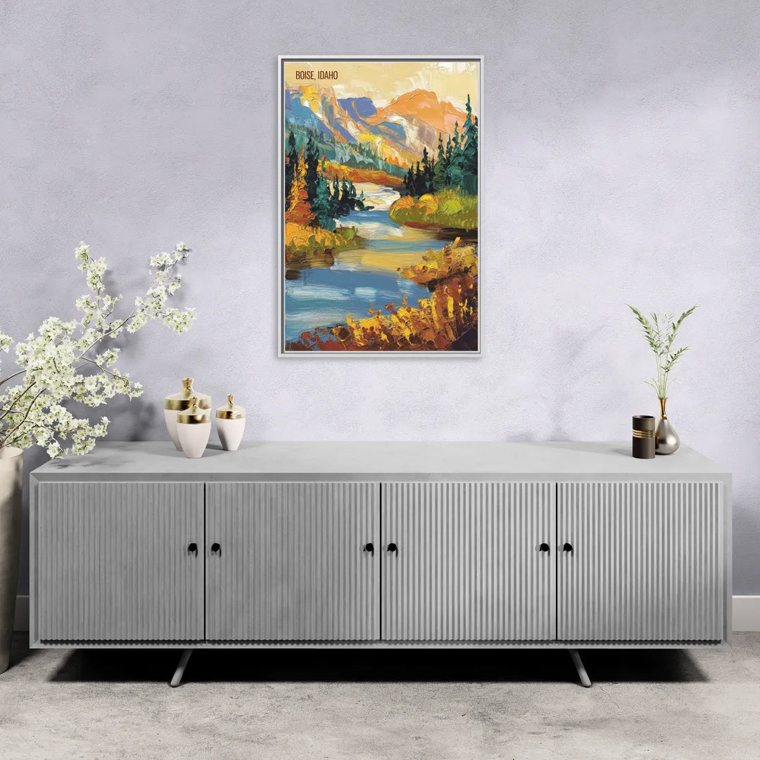 Boise Nature Escape - Living Room White Frame Canvas