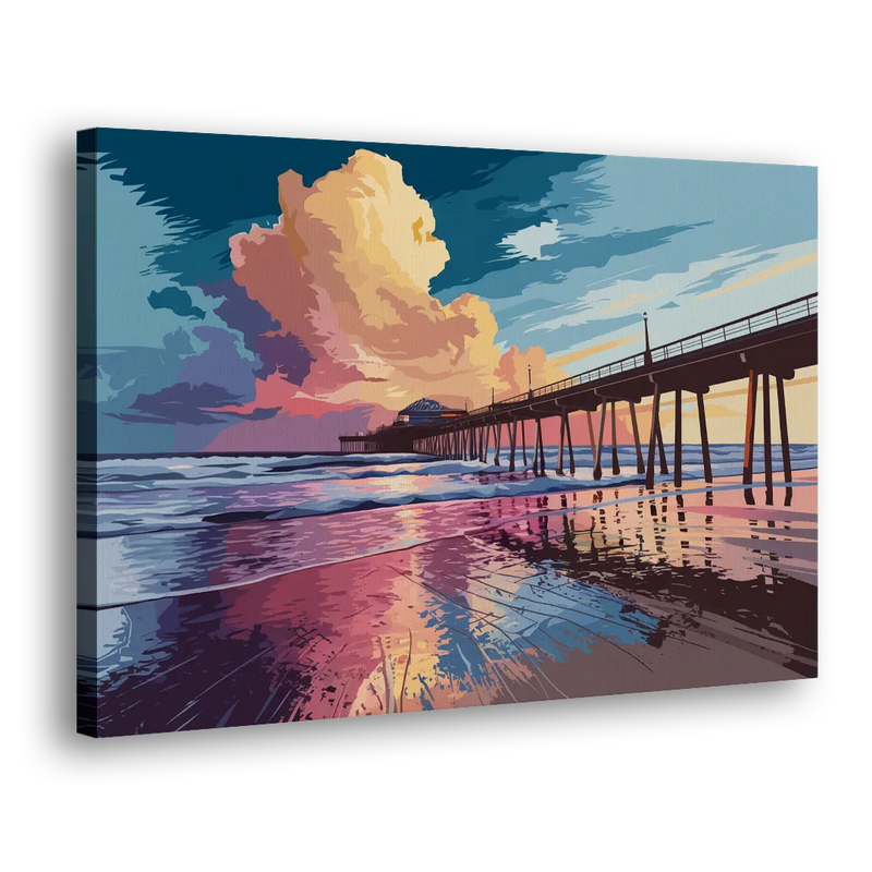 Huntington Beach Sunrise Views - Canvas Print Art Sides