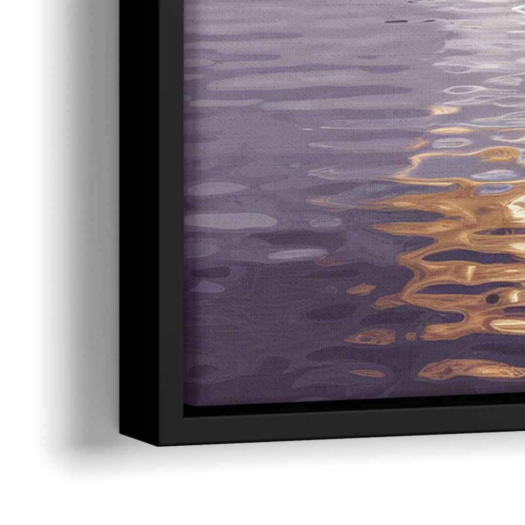 Buffalo Cityscape Reflection - Close-Up Black Frame Canvas