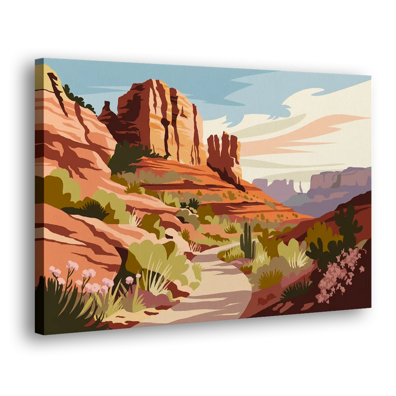Sedona Canyon Trail Serenity - Canvas Print Art Sides