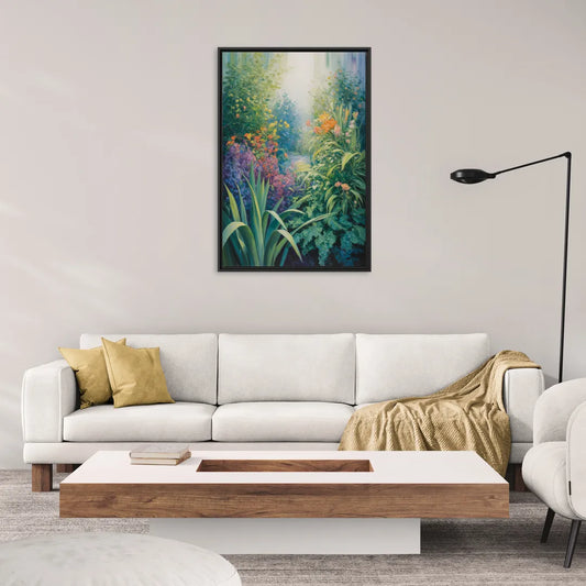 Montreal Botanical Garden - Living Room Black Frame Canvas