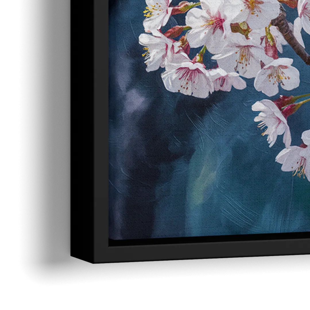 Queen Elizabeth Park Blossoms - Close-Up Black Frame Canvas