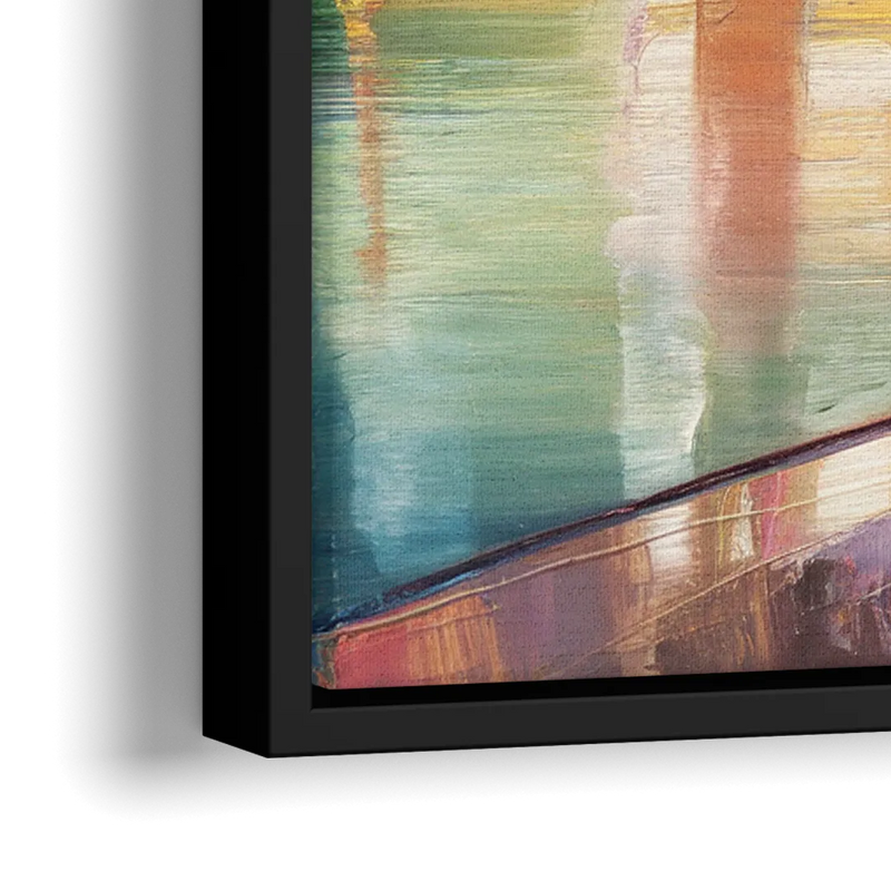 Austin Enchanting Cityscape - Close-Up Black Frame Canvas