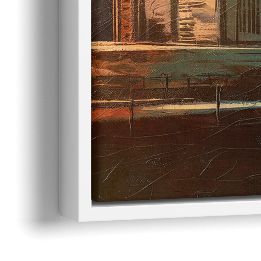 Detroit Urban Skyline - Close-Up White Frame Canvas