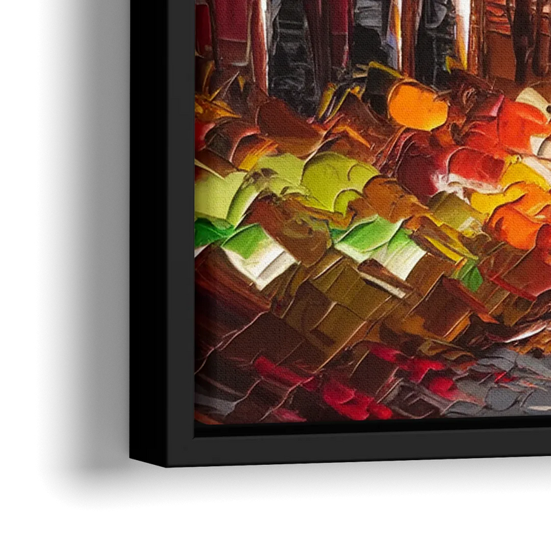 Ashland Autumn Forest - Close-Up Black Frame Canvas