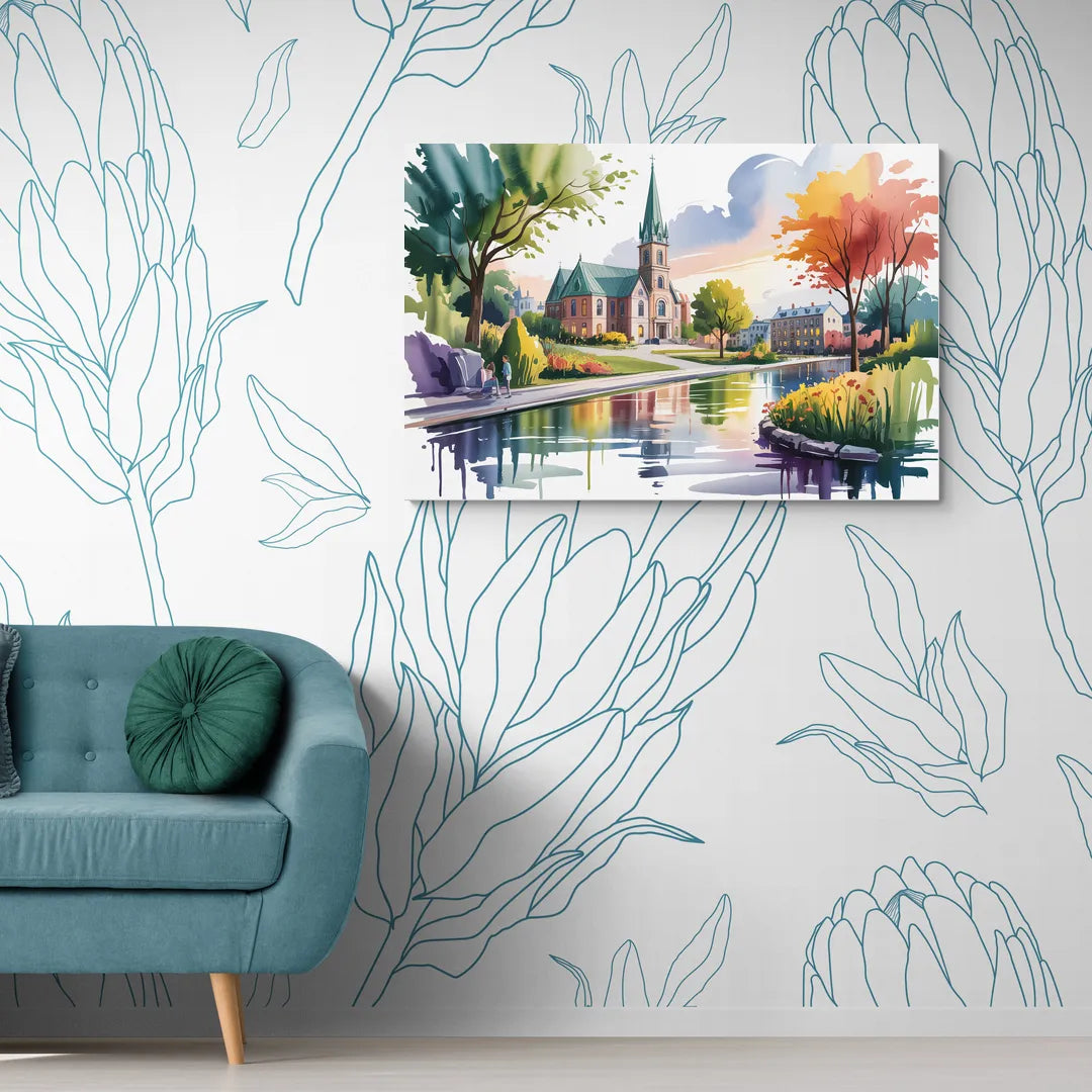 Quebec City Historic Churches - Canvas Wall Art Living Room